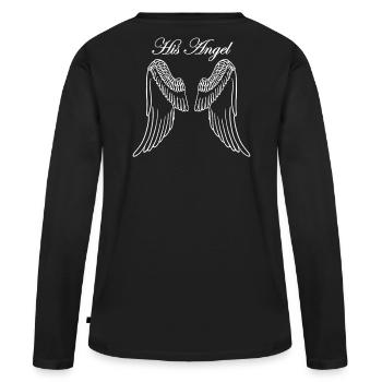 Partner look angel woman - Women's Premium Organic Long Sleeve Shirt - black - Back - Julia (174cm)