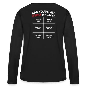 Pouvez-vous gratter mon dos - T-shirt manches longues Premium bio Femme - noir - Dos - Julia (174cm)