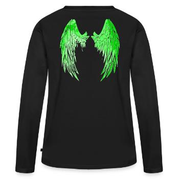 2reborn angelwings engelfügel Angel Engel green - T-shirt manches longues Premium bio Femme - noir - Dos - Julia (174cm)