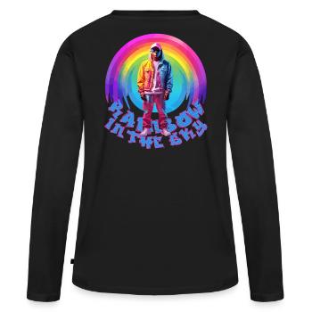 Arc-en-ciel - T-shirt manches longues Premium bio Femme - noir - Dos - Julia (174cm)