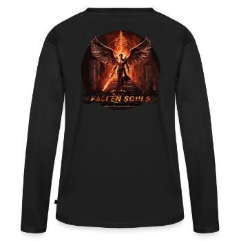 Ange - T-shirt manches longues Premium bio Femme - noir - Dos - Julia (174cm)