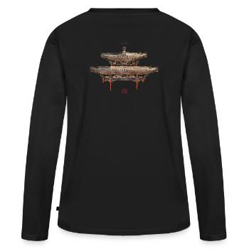 Chinesisch_Architektur_Zhichun1886_Sommerpalast - T-shirt manches longues Premium bio Femme - noir - Dos - Julia (174cm)