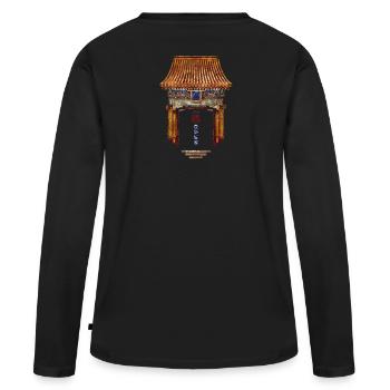 Palais d’été Style_1750 chinois Paiyun - T-shirt manches longues Premium bio Femme - noir - Dos - Julia (174cm)