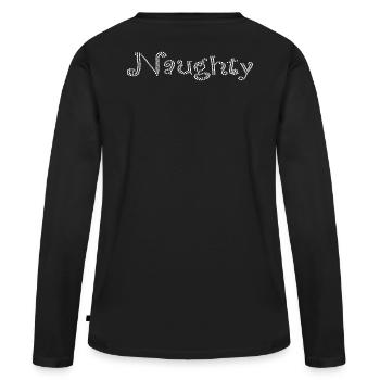 design coquin en strass - T-shirt manches longues Premium bio Femme - noir - Dos - Julia (174cm)