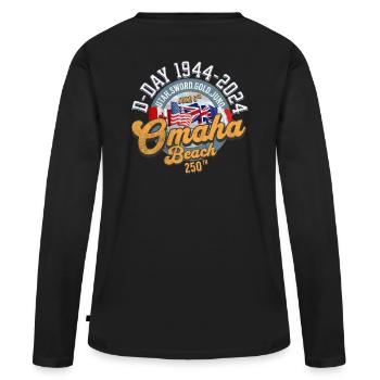 Omaha Beach 250th anniversary back - T-shirt manches longues Premium bio Femme - noir - Dos - Julia (174cm)