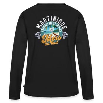 Mers du sud Martinique 1 - T-shirt manches longues Premium bio Femme - noir - Dos - Julia (174cm)