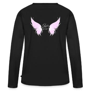 Gute Fee - Frauen Premium Bio Langarmshirt - Schwarz - Hinten - Julia (174cm)