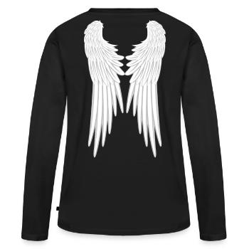 Ange aile aile ange ange aile angélique - T-shirt manches longues Premium bio Femme - noir - Dos - Julia (174cm)