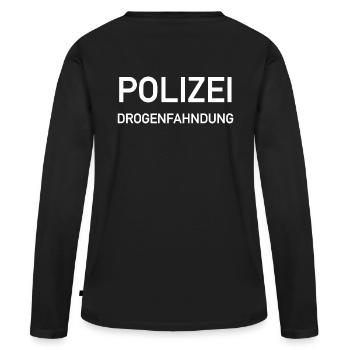 Drogenfahnder Polizei Lustiges Kostüm Geschenk - Frauen Premium Bio Langarmshirt - Schwarz - Hinten - Julia (174cm)