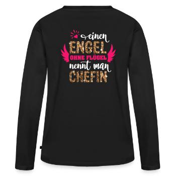 liebste beste Chefin Spruch Vorgesetzte Geschenk - Frauen Premium Bio Langarmshirt - Schwarz - Hinten - Julia (174cm)