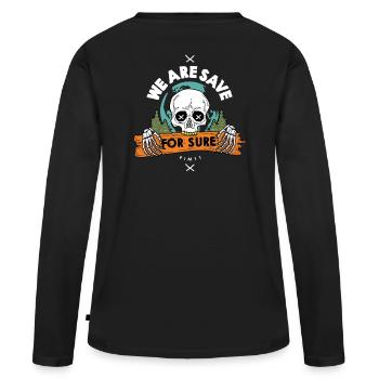 Nous sommes sauvés - T-shirt manches longues Premium bio Femme - noir - Dos - Julia (174cm)