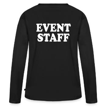 Event staff - Frauen Premium Bio Langarmshirt - Schwarz - Hinten - Julia (174cm)