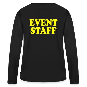 Event staff - Frauen Premium Bio Langarmshirt - Schwarz - Hinten - Julia (174cm)