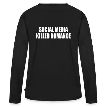 social media killed romance - T-shirt manches longues Premium bio Femme - noir - Dos - Julia (174cm)