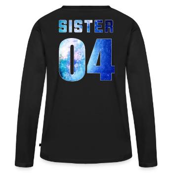 Sister 04 Galaxy Style BFF - Frauen Premium Bio Langarmshirt - Schwarz - Hinten - Julia (174cm)