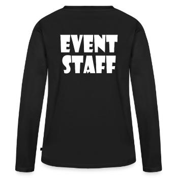 Event staff - Frauen Premium Bio Langarmshirt - Schwarz - Hinten - Julia (174cm)
