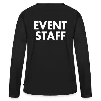 Event staff - Frauen Premium Bio Langarmshirt - Schwarz - Hinten - Julia (174cm)