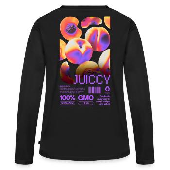 Éclat juteux - T-shirt manches longues Premium bio Femme - noir - Dos - Julia (174cm)
