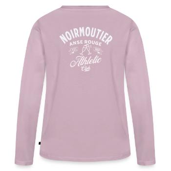 Noirmoutier Anse rouge Athletic club - T-shirt manches longues Premium bio Femme - rose poudré - Dos - Julia (174cm)