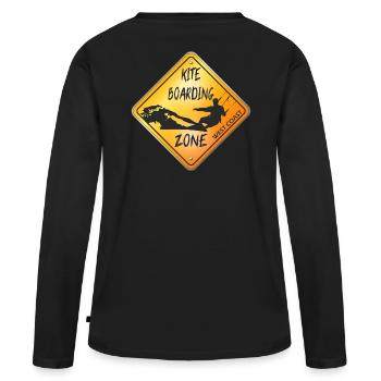 KITEBOARDING ZONE WEST COAST - T-shirt manches longues Premium bio Femme - noir - Dos - Julia (174cm)
