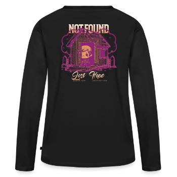 Erreur 404_ Motivation introuvable - T-shirt manches longues Premium bio Femme - noir - Dos - Julia (174cm)