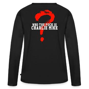 IPSC Charlie Mike - T-shirt manches longues Premium bio Femme - noir - Dos - Julia (174cm)