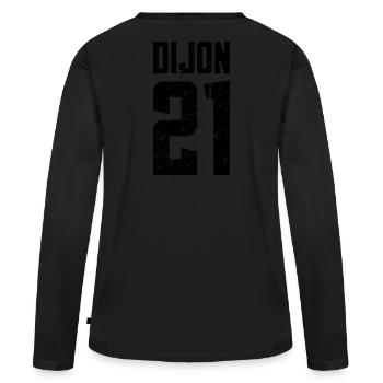 Dijon 21 Frankreich Kennzeichen - Frauen Premium Bio Langarmshirt - Schwarz - Hinten - Julia (174cm)