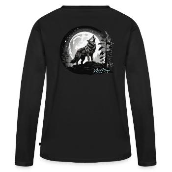 Pleine lune - T-shirt manches longues Premium bio Femme - noir - Dos - Julia (174cm)
