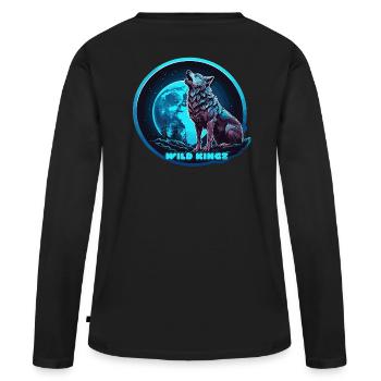 Minuit - T-shirt manches longues Premium bio Femme - noir - Dos - Julia (174cm)