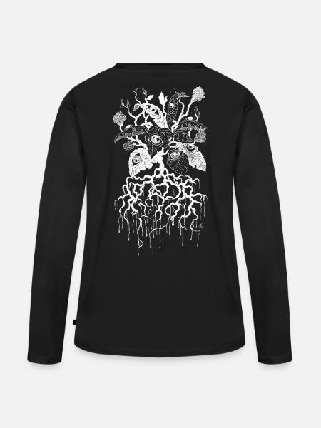Blütenblätter der Vision - Frauen Premium Bio Langarmshirt - Schwarz