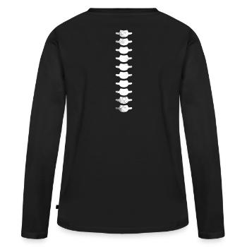 spine bones halloween skeleton - Women's Premium Organic Long Sleeve Shirt - black - Back - Julia (174cm)