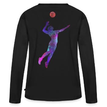 Volleyball player violet - Women's Premium Organic Long Sleeve Shirt - black - Back - Julia (174cm)