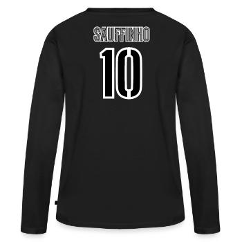 Sauffinho - T-shirt manches longues Premium bio Femme - noir - Dos - Julia (174cm)