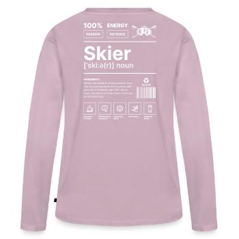 Mode de vie des skieurs - T-shirt manches longues Premium bio Femme - rose poudré - Dos - Julia (174cm)
