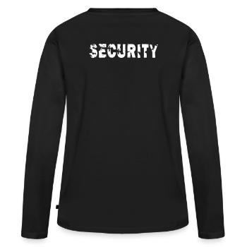 Sécurité - T-shirt manches longues Premium bio Femme - noir - Dos - Julia (174cm)