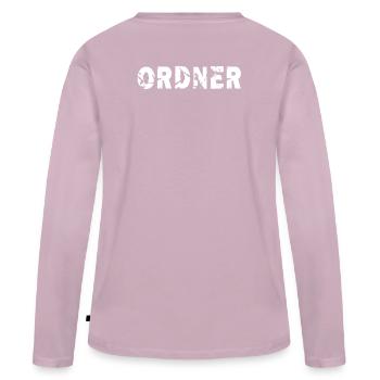 Ordner Security Festival Demonstration Umzug - Frauen Premium Bio Langarmshirt - Altrosa - Hinten - Julia (174cm)