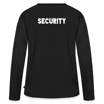 Sécurité - T-shirt manches longues Premium bio Femme - noir - Dos - Julia (174cm)