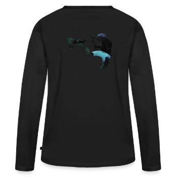 Briflip 5 - T-shirt manches longues Premium bio Femme - noir - Dos - Julia (174cm)