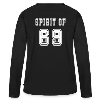 Impression de l'esprit de 69 - T-shirt manches longues Premium bio Femme - noir - Dos - Julia (174cm)