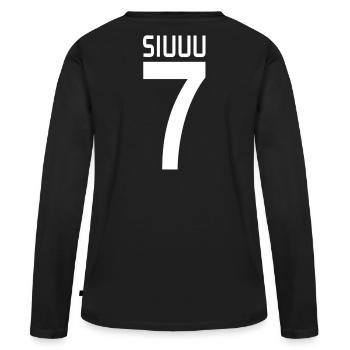 Siuuu - T-shirt manches longues Premium bio Femme - noir - Dos - Julia (174cm)