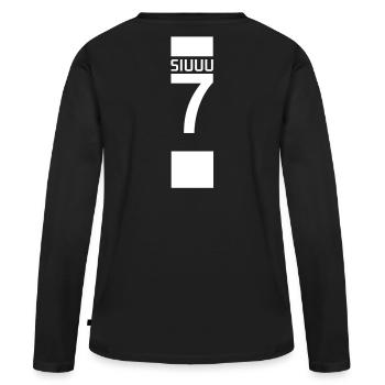 Siuuu - T-shirt manches longues Premium bio Femme - noir - Dos - Julia (174cm)