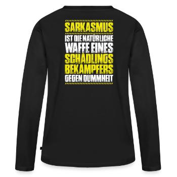 Schädlingsbekämpfer Kammerjäger Exterminator - Frauen Premium Bio Langarmshirt - Schwarz - Hinten - Julia (174cm)
