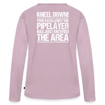 Pipeline Builder Pipeline Construction Pipelayer - T-shirt manches longues Premium bio Femme - rose poudré - Dos - Julia (174cm)