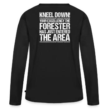 Forester Forestry Forester Forest Worker Forest - Women's Premium Organic Long Sleeve Shirt - black - Back - Julia (174cm)