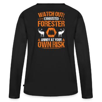Forester Forestry Forester Forest Worker Forest - Women's Premium Organic Long Sleeve Shirt - black - Back - Julia (174cm)