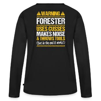 Forester Forestry Forester Forest Worker Forest - Women's Premium Organic Long Sleeve Shirt - black - Back - Julia (174cm)