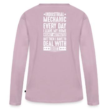 Industriemechaniker Mécanicien industriel - T-shirt manches longues Premium bio Femme - rose poudré - Dos - Julia (174cm)