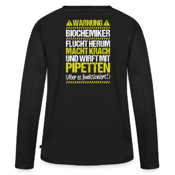 Biochemiker Biochemie Biochemistry Biochemist - Women's Premium Organic Long Sleeve Shirt - black - Back - Julia (174cm)