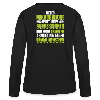 Mikrobiologie Mikrobiologe Biologie Biologe - Frauen Premium Bio Langarmshirt - Schwarz - Hinten - Julia (174cm)