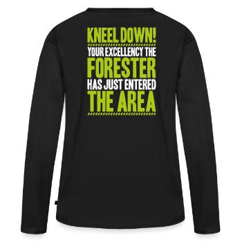 Forester Forestry Forester Forest workers Forest - Women's Premium Organic Long Sleeve Shirt - black - Back - Julia (174cm)